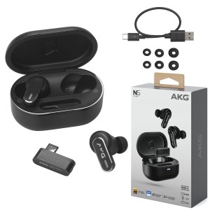Słuchawki AKG N5 Hybrid TWS  czarne - ANC i Adapter USB-C