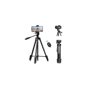 Statyw video K&F Concept S174A1 z uchwytem na telefon i pilotem - czarny