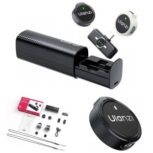 Podwójny Mikrofon bezprzewodowy Ulanzi A21 USB-C z etui ładującym [czarny/biały]