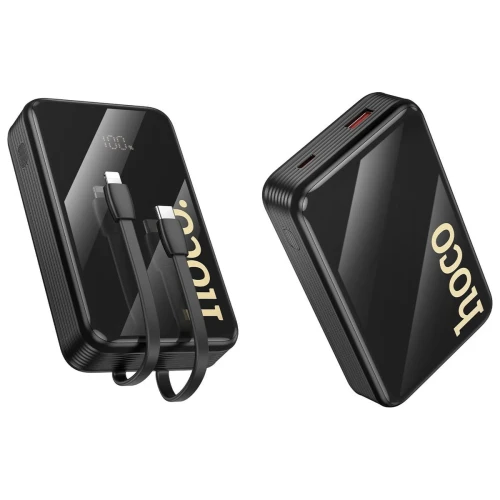Powerbank Hoco 20000 mAh QC PD 22,5W z wbudowanymi kablami USB C + Lightning Q37A czarny