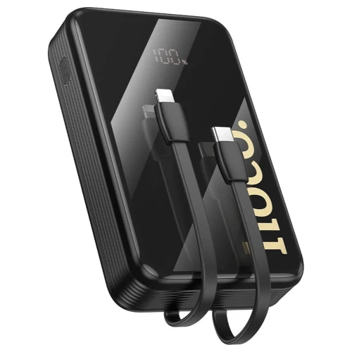 Powerbank Hoco 20000 mAh QC PD 22,5W z wbudowanymi kablami USB C + Lightning Q37A czarny