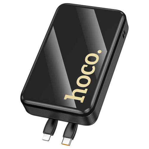 Powerbank Hoco 20000 mAh QC PD 22,5W z wbudowanymi kablami USB C + Lightning Q37A czarny