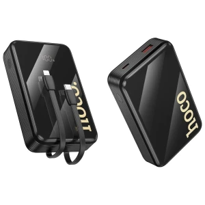 Powerbank Hoco 20000 mAh QC PD 22,5W z wbudowanymi kablami USB C + Lightning Q37A czarny