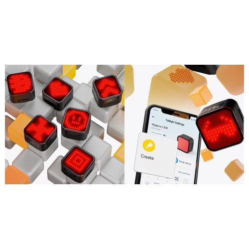 Lampka Rowerowa Tył Magene L308 Smart LED Światło Stop Wzory