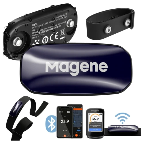 Czujnik Tętna Pas Magene H613 Akumulator Pamięć ANT+ Bluetooth rozmiar L