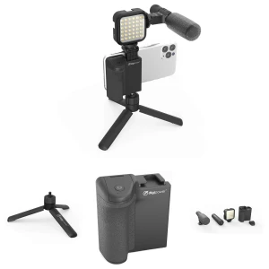 Zestaw do nagrywania telefonem statyw mikrofon lampa LED Digipower vloggera