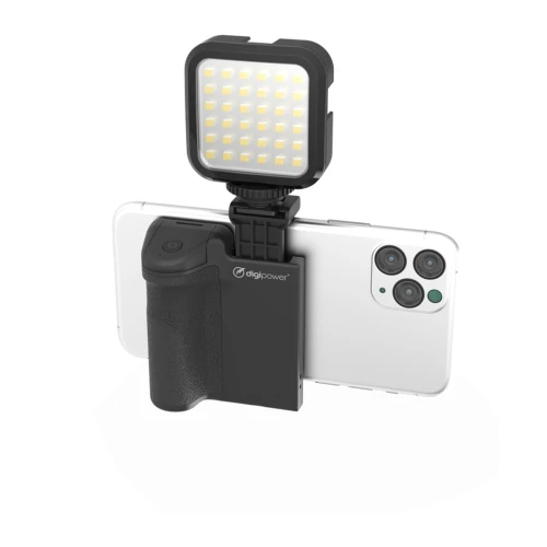 Zestaw do nagrywania telefonem statyw mikrofon lampa LED Digipower vloggera
