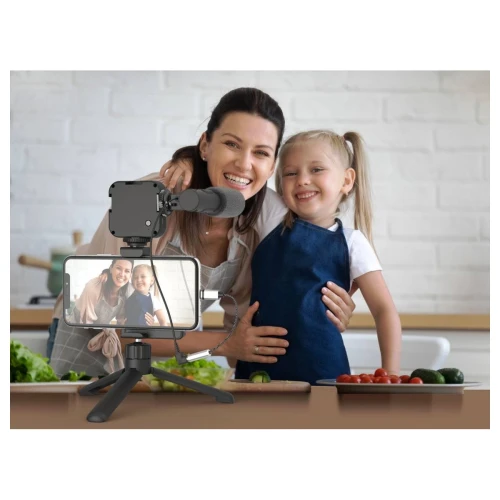 Zestaw do nagrywania telefonem statyw mikrofon lampa LED Digipower vloggera