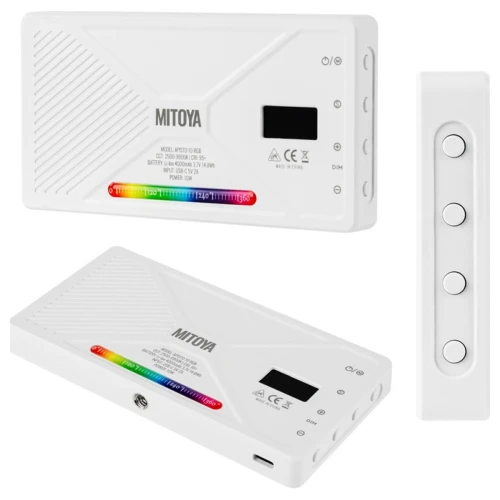 Lampa Pocket LED Panel RGB Mitoya Apisto 10 W Video Do Nagrywania Telefonu