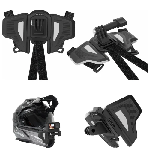 Uchwyt na kask motocyklowy mocowanie na brode do kamery GoPro Telesin