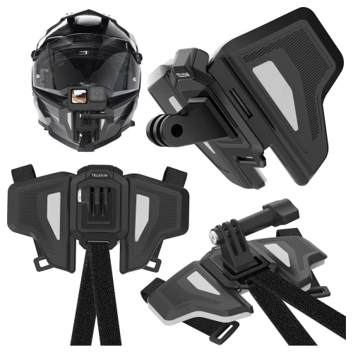 Uchwyt na kask motocyklowy mocowanie na brode do kamery GoPro Telesin