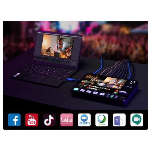 Mikser FeelWorld L4 Ekran 10.1 Zestaw Kabli Zasilacz Switcher Live