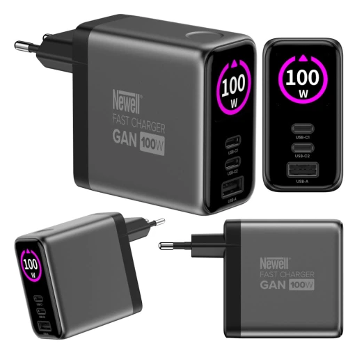 Ładowarka sieciowa Newell GaN 100 W TFT - EU
