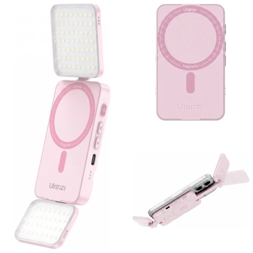 Lampa LED do telefonu smartfona MagSafe selfie wideo Ulanzi GL01 różowa