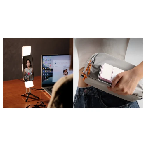 Lampa LED do telefonu smartfona MagSafe selfie wideo Ulanzi GL01 różowa