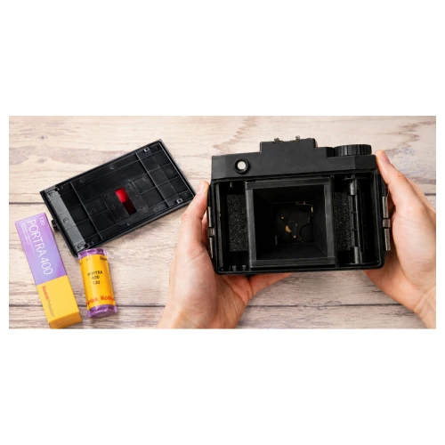 Aparat Analogowy Holga 120N Czarny + 2 Maski Kadru 6x6 6x4.5 Pasek Dekielek