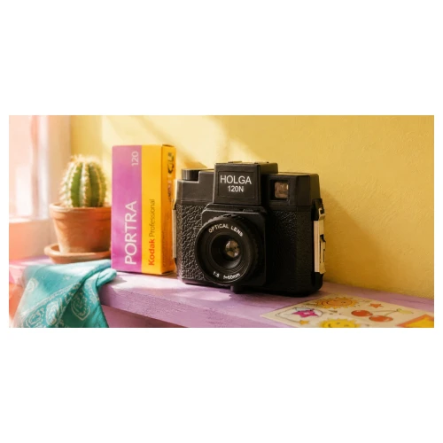 Aparat Analogowy Holga 120N Czarny + 2 Maski Kadru 6x6 6x4.5 Pasek Dekielek