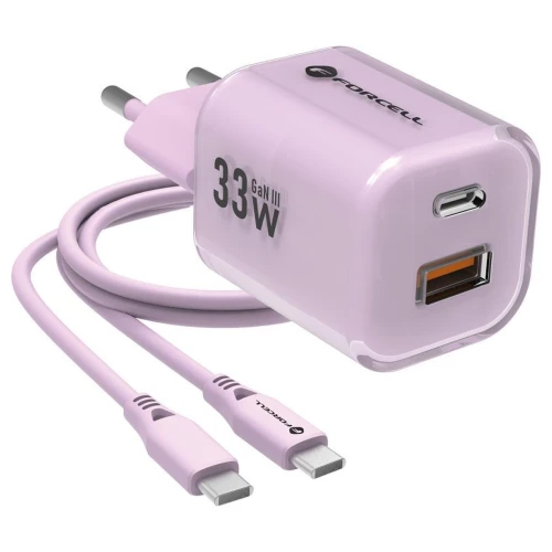 Szybka Ładowarka Do Telefonu GaN III 33W Fioletowa USB-C QC4.0 VT-41