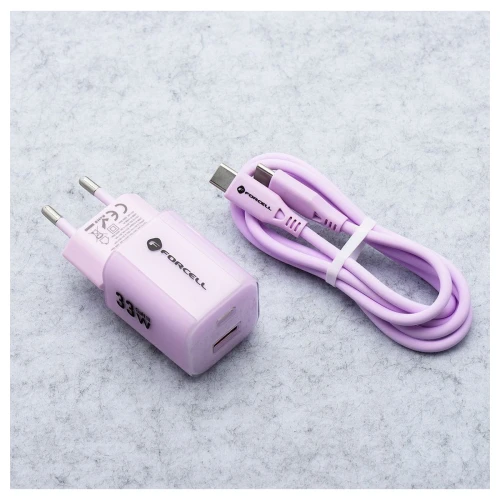 Szybka Ładowarka Do Telefonu GaN III 33W Fioletowa USB-C QC4.0 VT-41