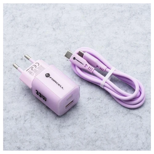 Szybka Ładowarka Do Telefonu GaN III 33W Fioletowa USB-C QC4.0 VT-41