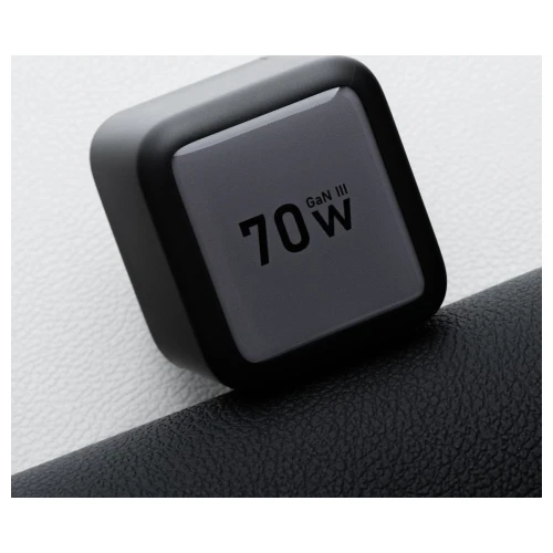 Szybka ładowarka sieciowa GaN 70W zwijany kabel USB-C Super Fast Charging