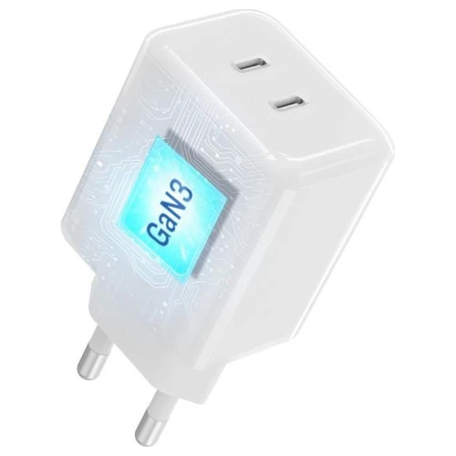Szybka Ładowarka GaN III 60W do Telefonu Laptopa 2x USB-C PPS AVS