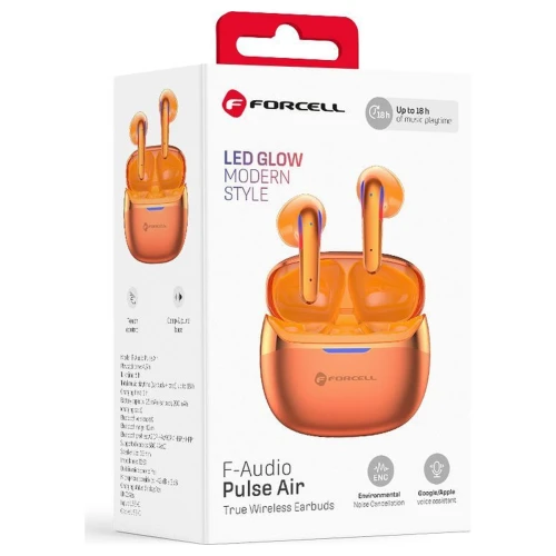 Słuchawki Bezprzewodowe Douszne TWS Forcell Pulse Air Bluetooth 6.0 ENC Złote