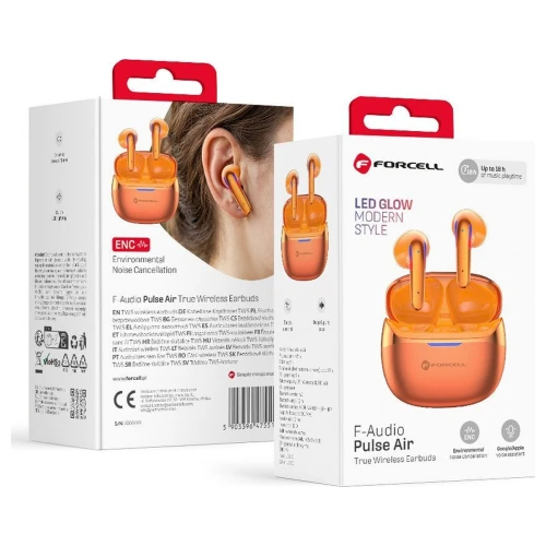 Słuchawki Bezprzewodowe Douszne TWS Forcell Pulse Air Bluetooth 6.0 ENC Złote