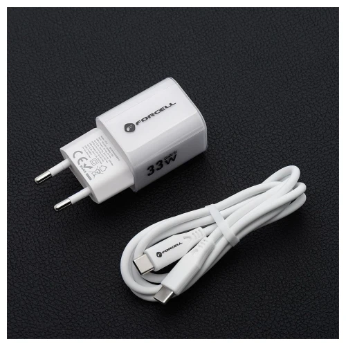 Ładowarka Sieciowa GaN III 33W USB-C USB-A PD QC4.0 Forcell VT-41 Biała