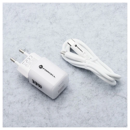 Ładowarka Sieciowa GaN III 33W USB-C USB-A PD QC4.0 Forcell VT-41 Biała