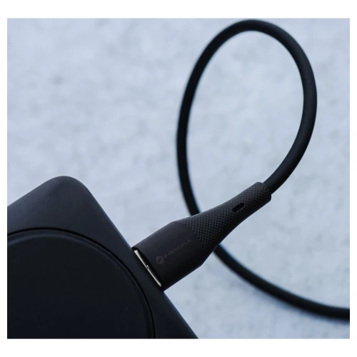 Kabel USB A do USB C Szybkie Ładowanie 66W 3A Silikonowy Czarny 1m QC 4.0