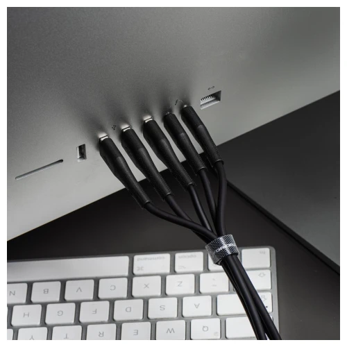 Kabel USB A do USB C Szybkie Ładowanie 66W 3A Silikonowy Czarny 1m QC 4.0