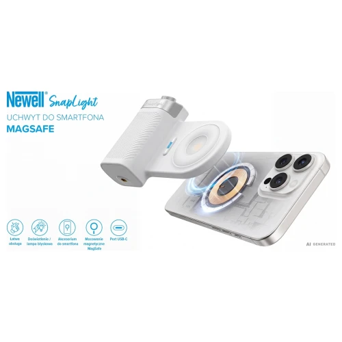 Uchwyt do telefonu MagSafe Newell SnapLight Grip Lampa LED Pilot Bluetooth