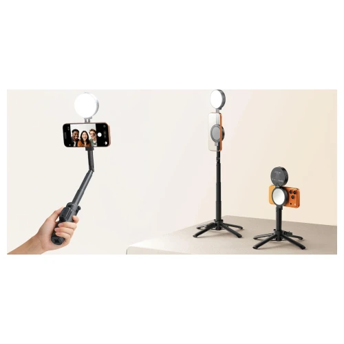 Selfie Stick Statyw do Telefonu Ulanzi MT40 Lampa LED Pilot Magnetyczny