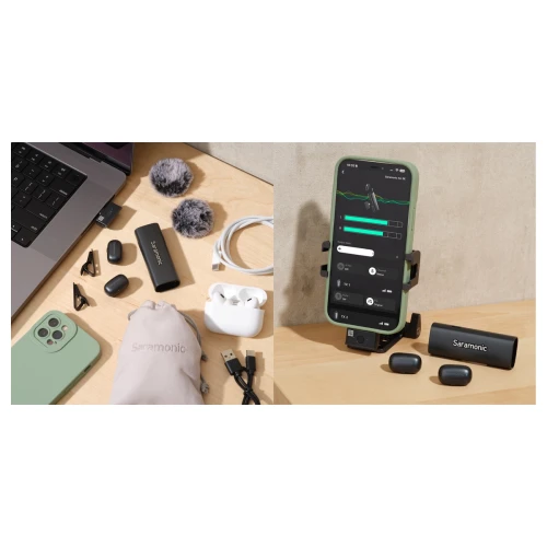 Mikrofon bezprzewodowy do telefonu Saramonic Air SE-02 USB-C Lightning 2TX