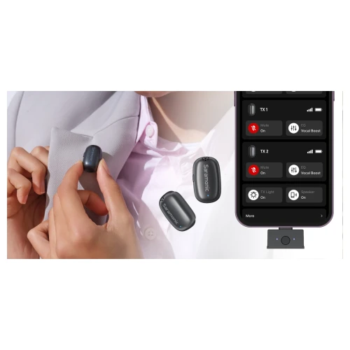 Mikrofon bezprzewodowy do telefonu Saramonic Air SE-02 USB-C Lightning 2TX