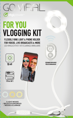 Zestaw Digipower For You Vlogging kit 3" Ring Light w/ remote