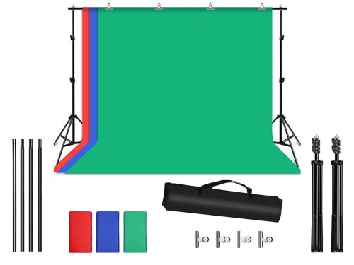Zestaw do zawieszania tła 2x3m + 3x tło + klipsy