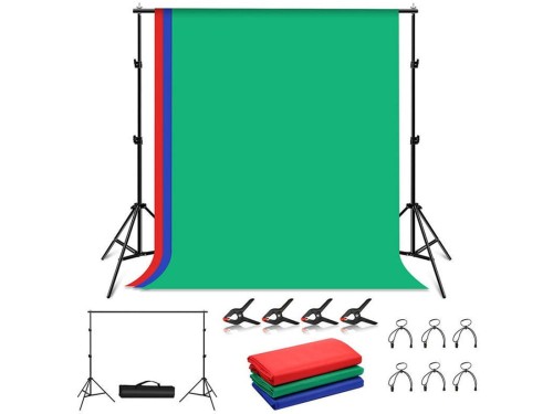 Zestaw do zawieszania tła 2x2m + 3x tło + klipsy
