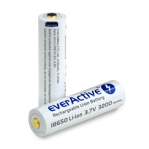 Akumulator everActive 18650 3200mAh micro USB z zabezpieczeniem BOX
