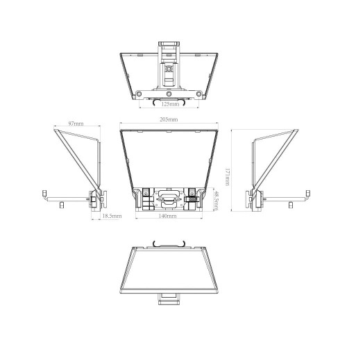 Mini teleprompter Feelworld TP2 z mocowanie do aparatu kamery