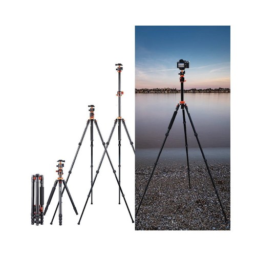 Statyw fotograficzny 190cm K&F Concept SA254T2 z łamaną kolumną, głowicą kulową i funkcją monopodu