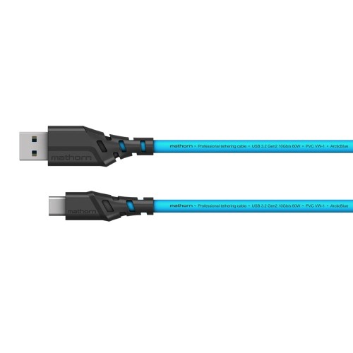 Kabel fotograficzny Mathorn MTC-200 2m 10Gbps PD60W USB A-C ArcticBlue
