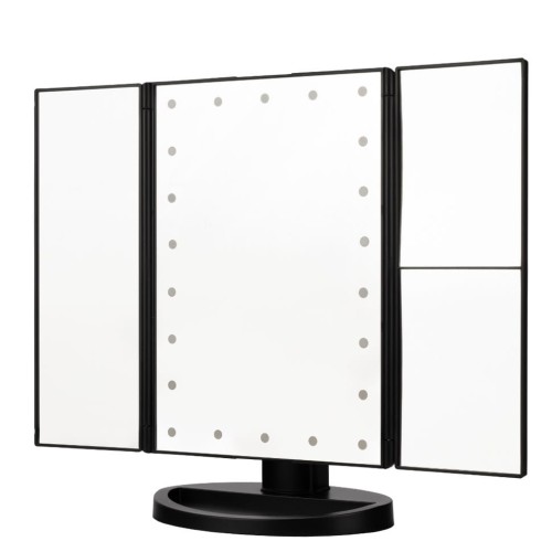 Lusterko do makijażu Humanas HS-ML04 z podświetleniem LED - czarne