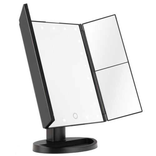 Lusterko do makijażu Humanas HS-ML04 z podświetleniem LED - czarne