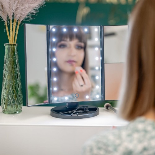 Lusterko do makijażu Humanas HS-ML04 z podświetleniem LED - czarne