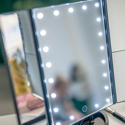 Lusterko do makijażu Humanas HS-ML04 z podświetleniem LED - czarne