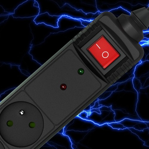 Hama Listwa zasilająca z włącznikiem antyprzepięciowa 5 gniazd 3680 W 1,5 m