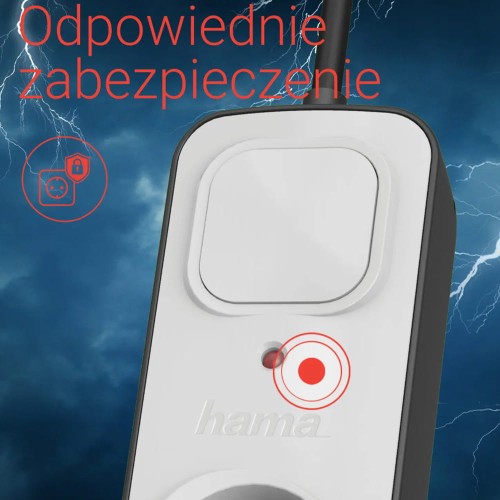 Listwa przepięciowa Hama Premium 6GN, 3M