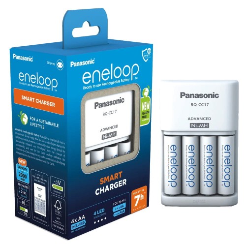 Ładowarka Panasonic Eneloop BQ-CC17 + 4 x R6/AA 2000 mAh czas ładowania 7h